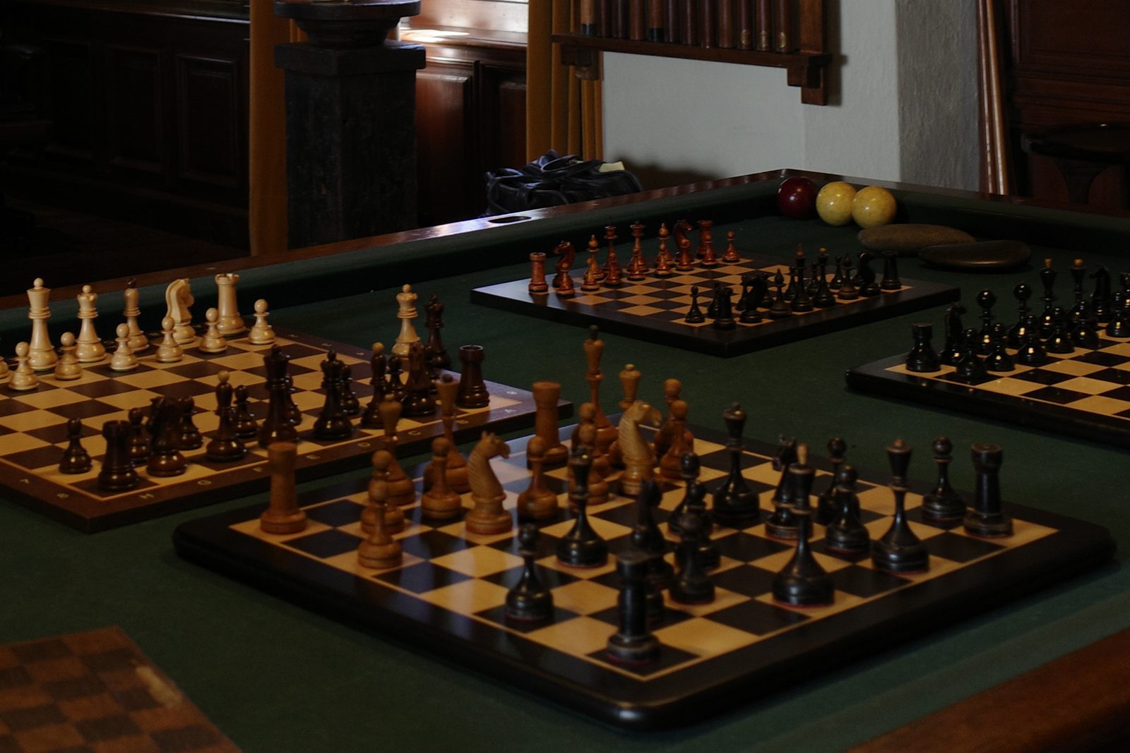 Orozco’s home in Mexico City: chess sets from Orozco’s collection